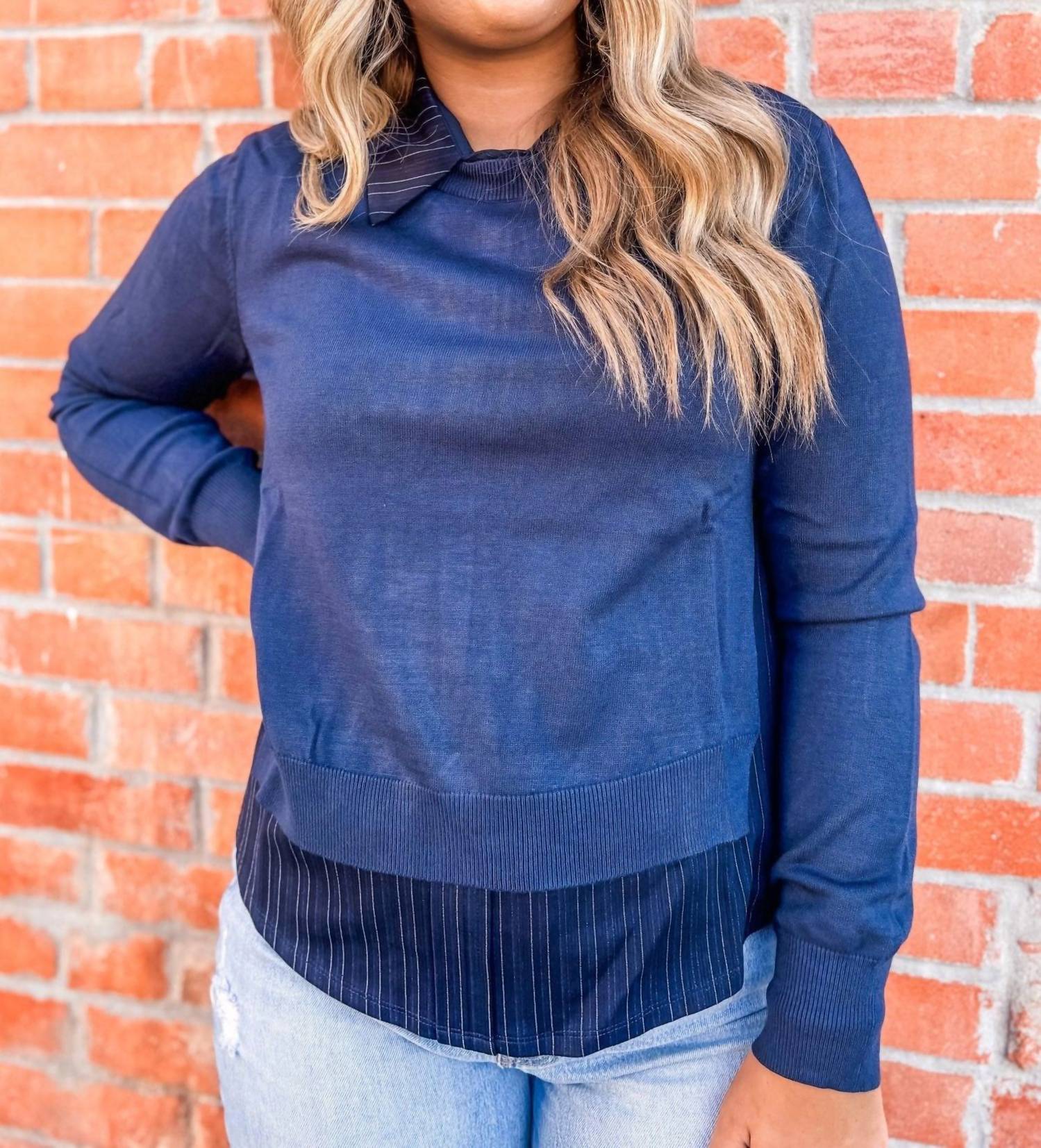 Current Air - Illusion Crisp Collared Sweatshirt