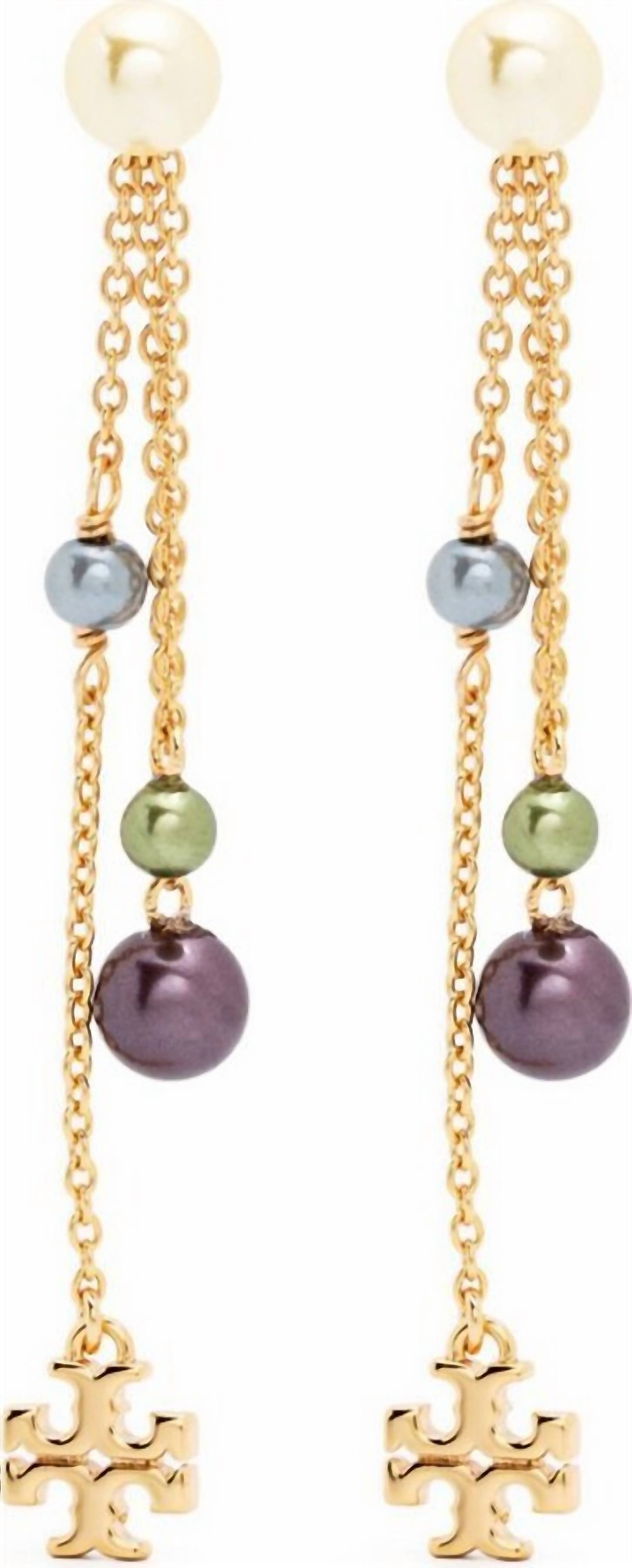 Tory Burch - Kira Pearl Linear Drop Earrings