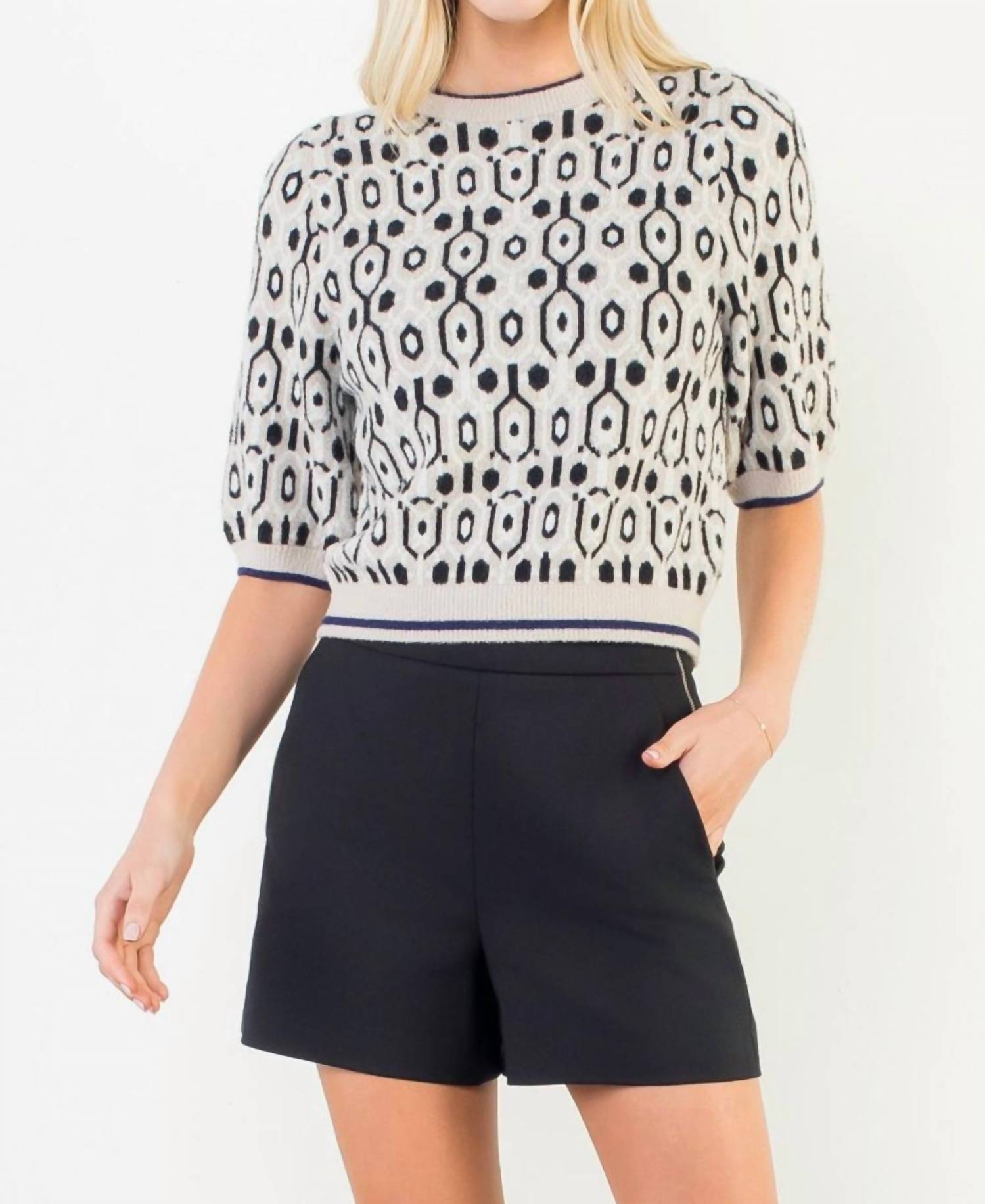 Thml - Short Sleeve Abstract Sweater