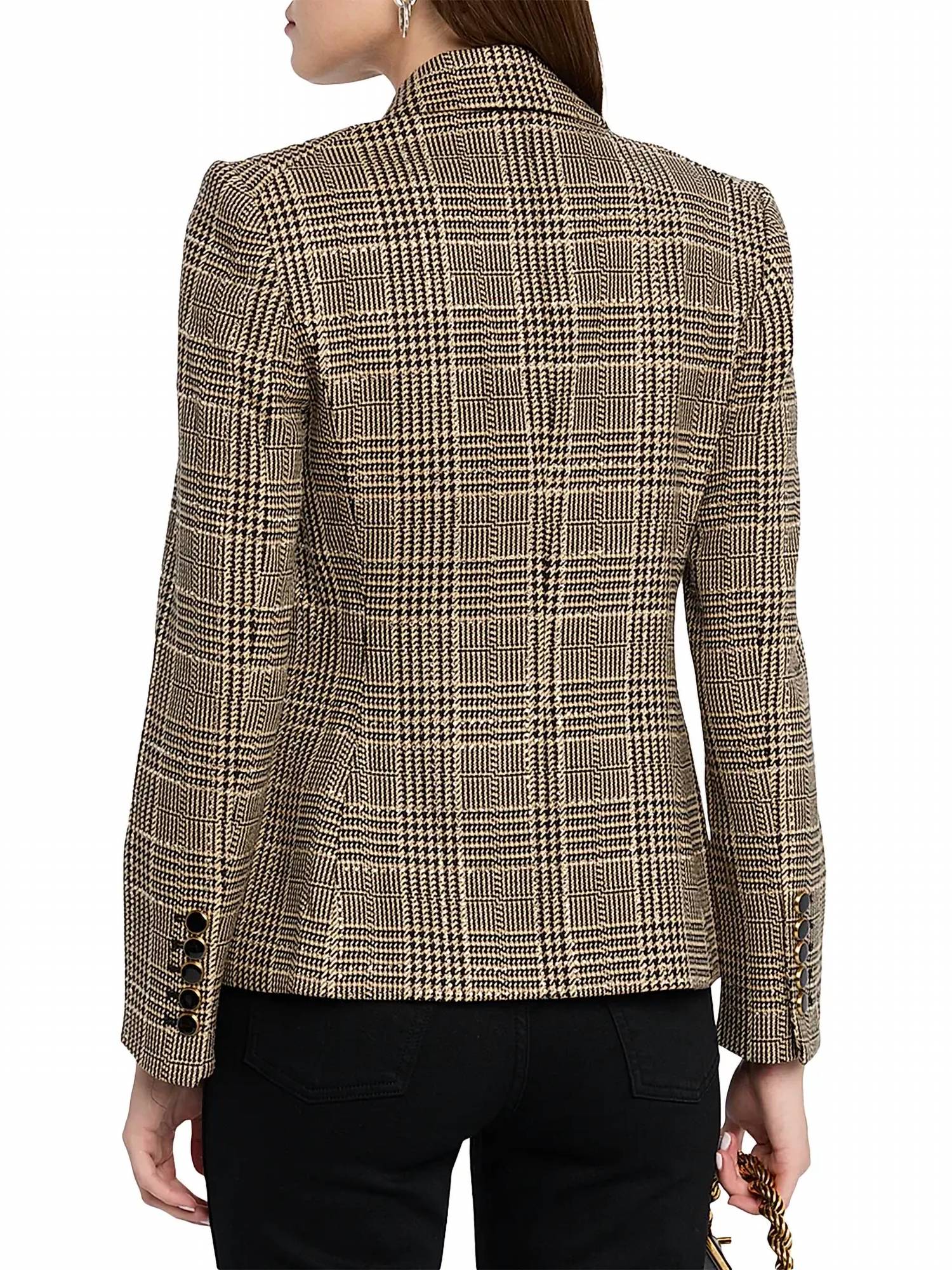 Veronica Beard Kendryn Embellished Dickey Jacket in black multi - women's jacket - detail view