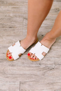 Qupid Women's Sadie Slides in white - women's sandal - alternate view