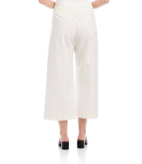 Karen Kane Stripe Cropped Wide-Leg Pants in off white with black - women's pants - alternate view