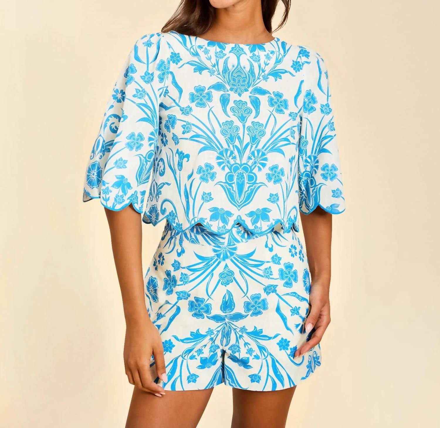 Mestiza New York - Charlize Scallop Boat Neck Top