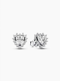 Pandora Women's Sparkling Heart Halo Stud Earrings in silver - women's jewelry