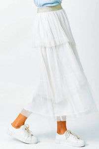 Mystree - Asymmetrical Ruffle Tulle Skirt