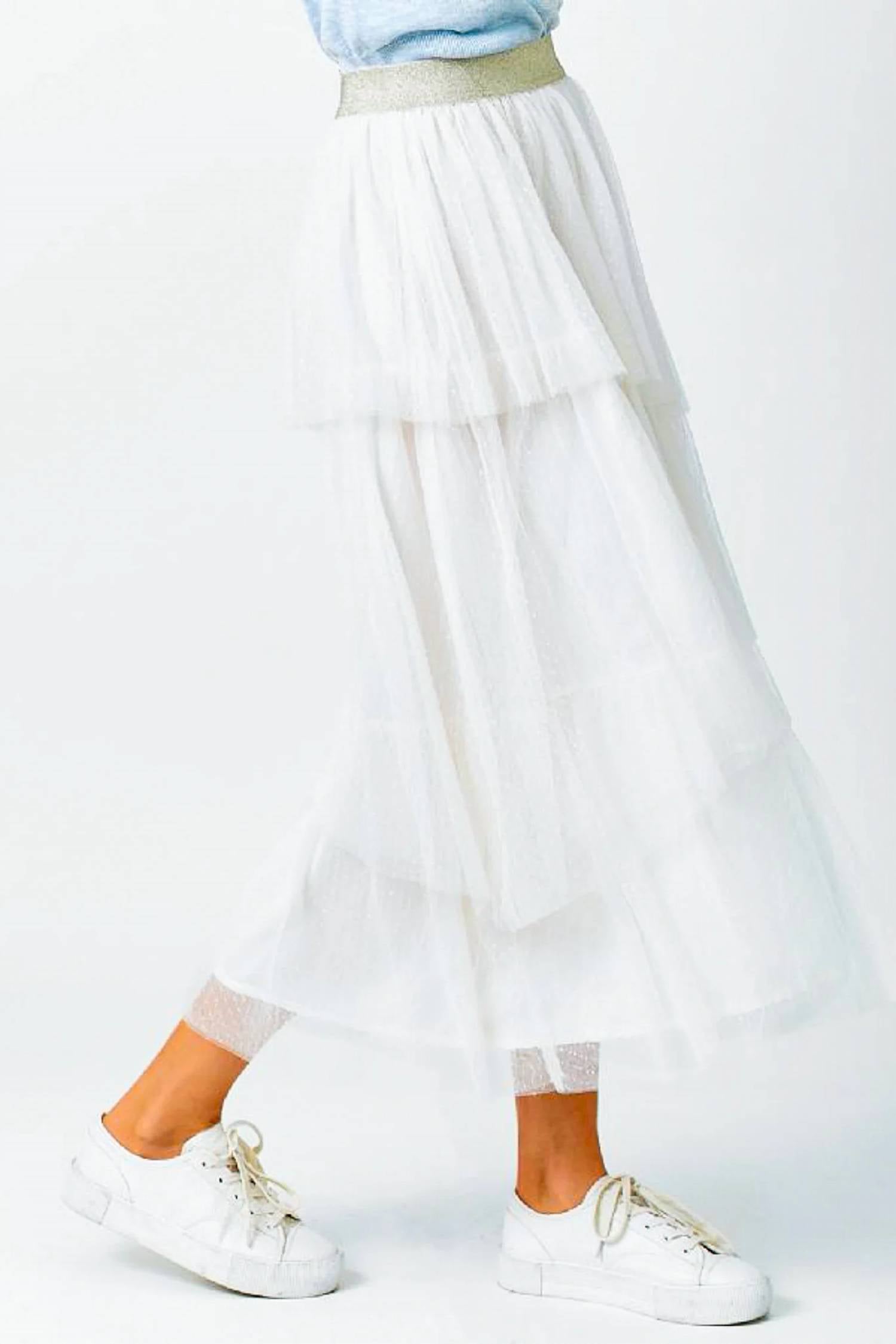 Mystree - Asymmetrical Ruffle Tulle Skirt