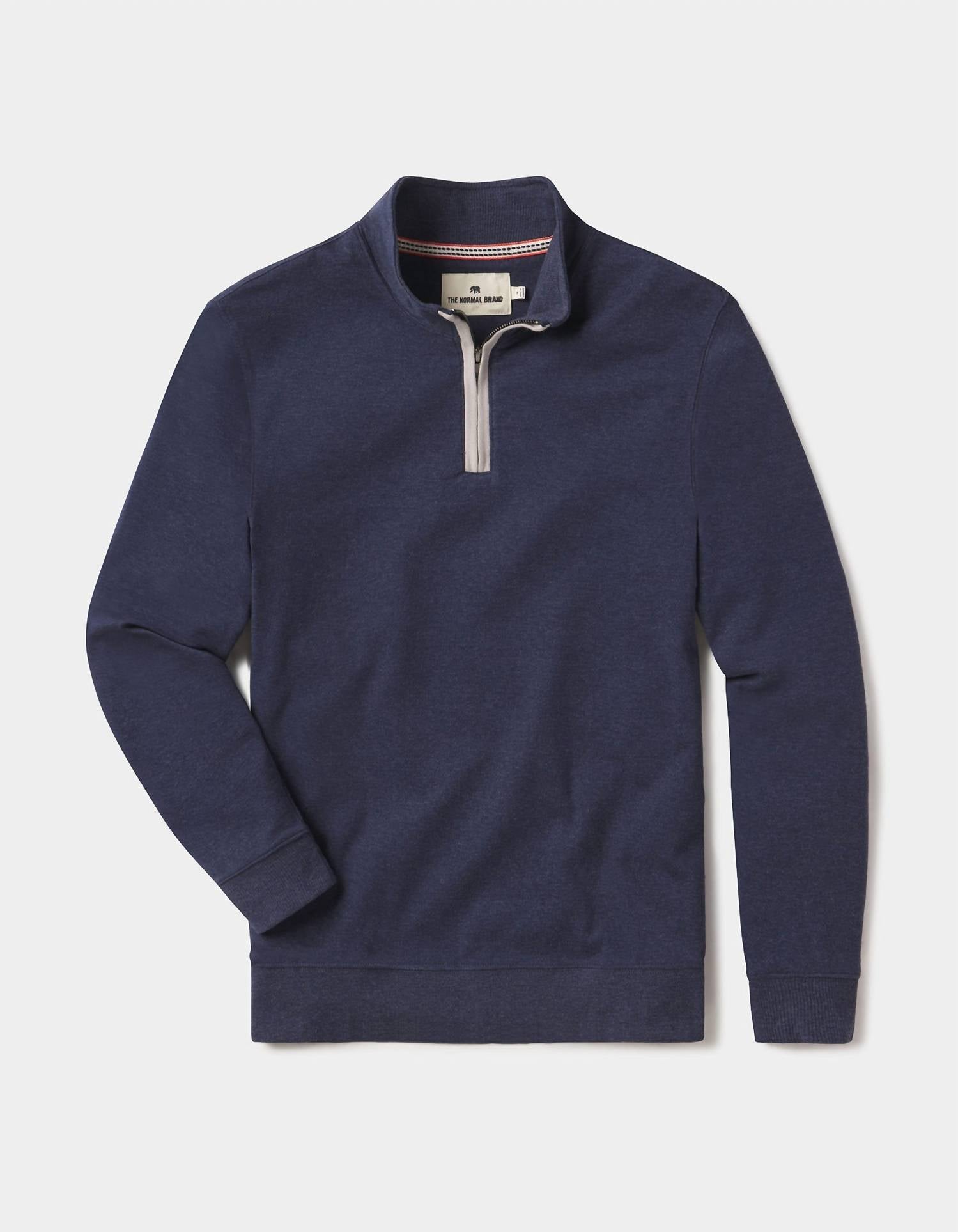 The Normal Brand Puremeso Weekend Quarterzip Top in normal navy - women's sweater - alternate view