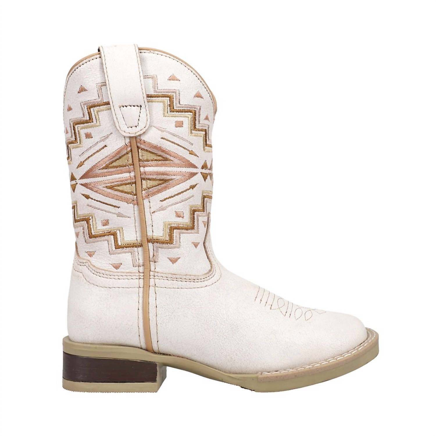 ROPER Kids Monterey Aztec Boot in white - kids' boots
