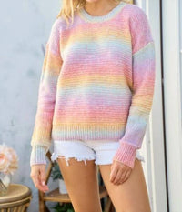 Hailey & Co - Happier Days Ombre Color Block Sweater