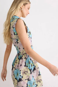 Ganni - Floral Printed Cotton Mini Dress
