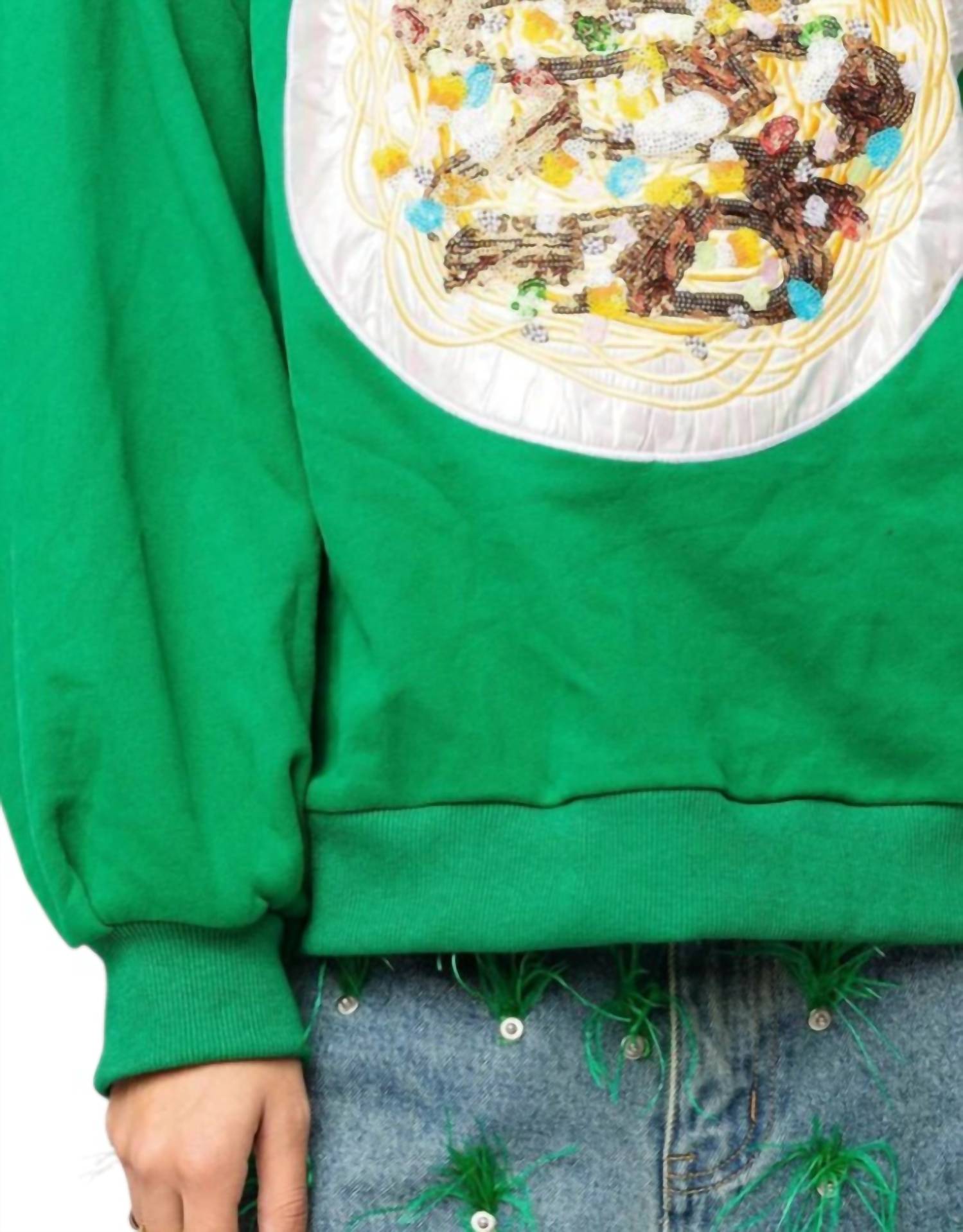 Queen Of Sparkles - Elf Spaghetti Long Sleeve Sweatshirt