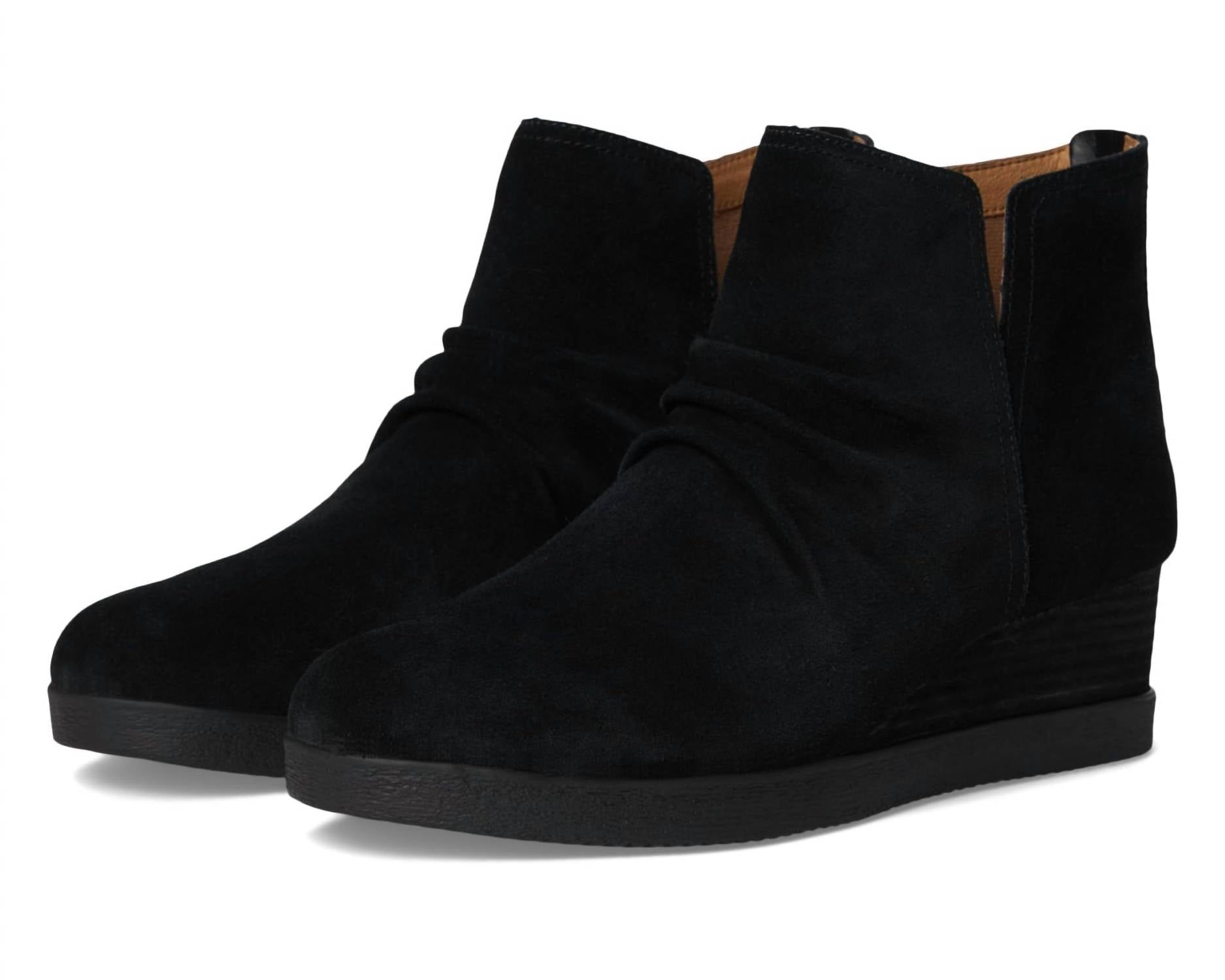 dansko Women's Stephanie Waterproof Suede Bootie in black - women's shoe