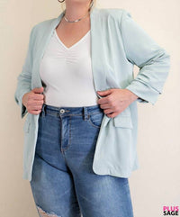 Kori - Long Sleeve Button Blazer - Plus