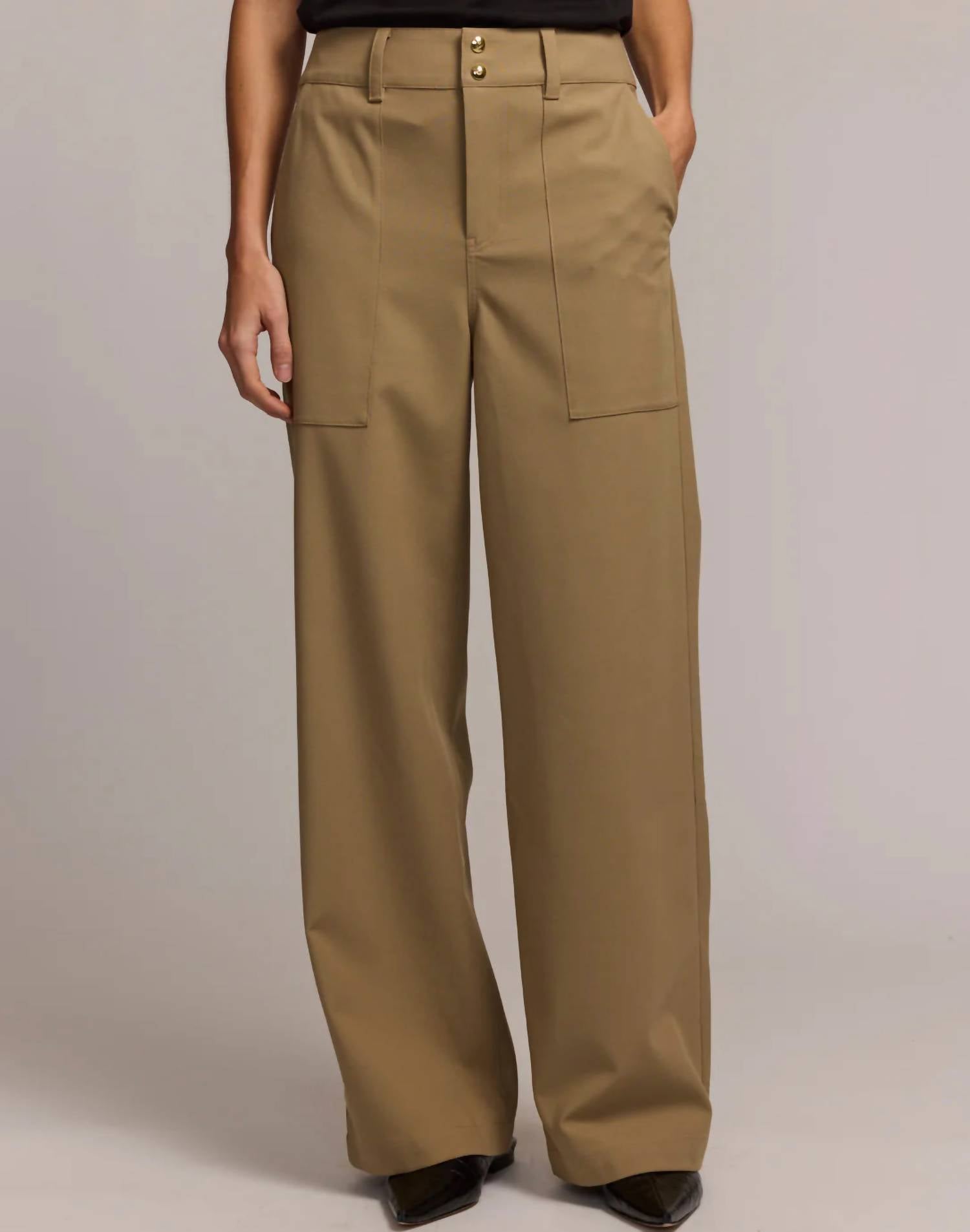 Hinson Wu Kelly Traveler's Twill Pants in khaki - women's pants