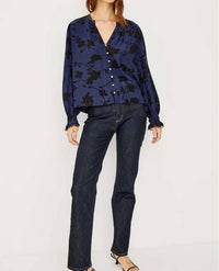 Rails Magda Blouse in navy - women's blouse - detail view