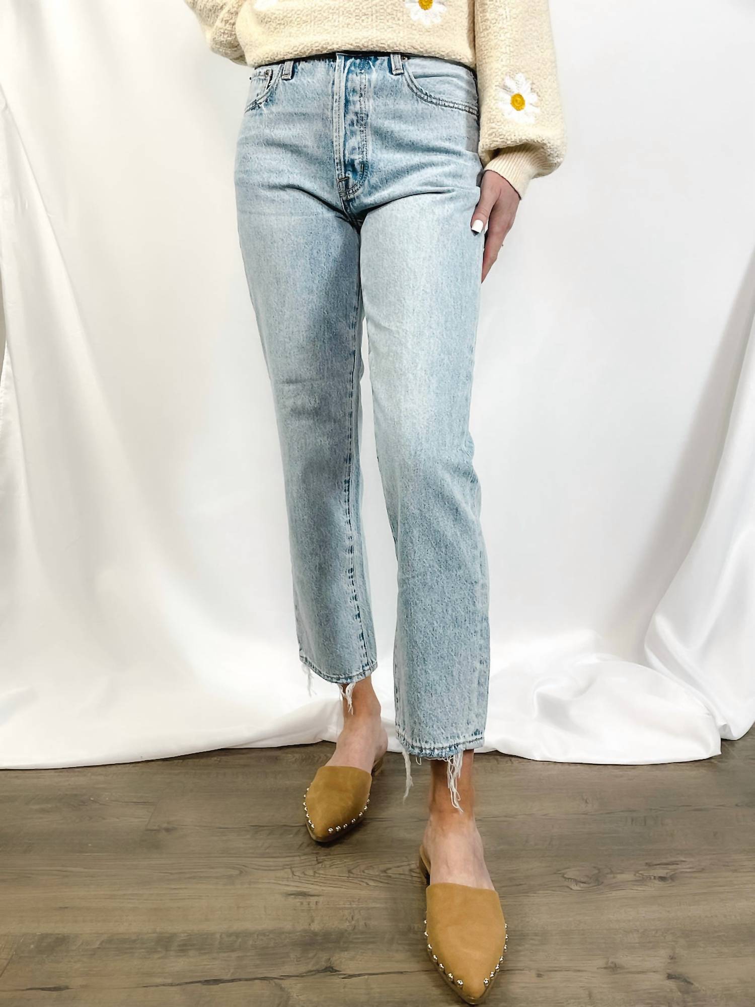Pistola - Zuri Light Wash Straight Crop Jeans
