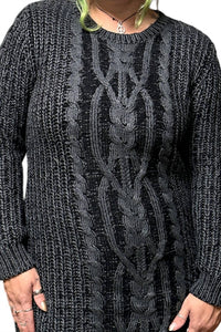 So Me - Alora Two Tone Cable Knit Sweater Dress