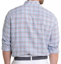 SOUTHERN TIDE Emerald Shores Plaid Headland Long Sleeve Sport Shirt in cerulean - men's shirt - view 4