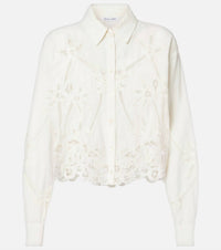 Veronica Beard Aderes Eyelet Shirt in dove - women's shirt - view 4