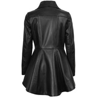 Decrum - Asymmetrical Peplum Leather Jacket