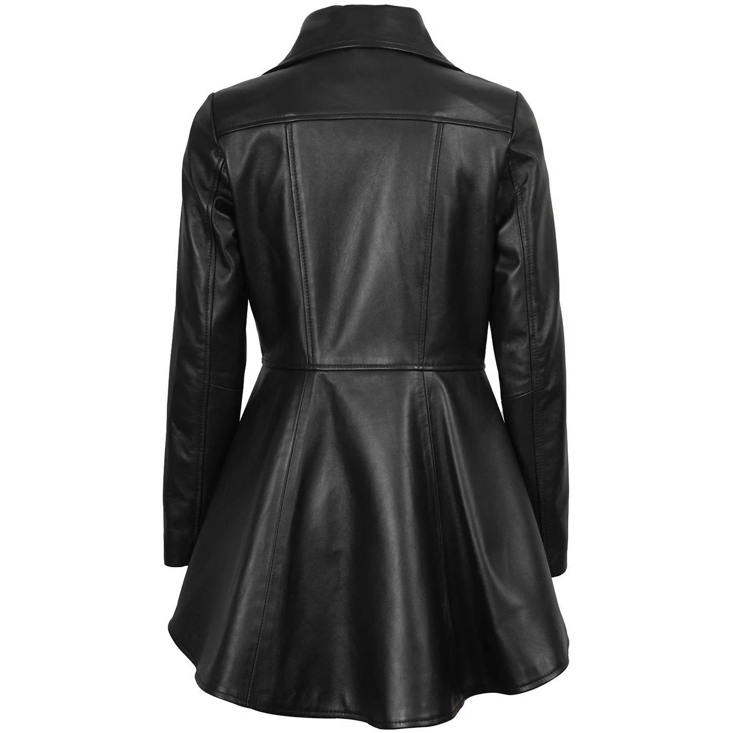 Decrum - Asymmetrical Peplum Leather Jacket