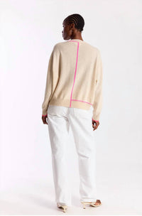 Brodie Cashmere - Palm Pocket V-neck Lace Sweater
