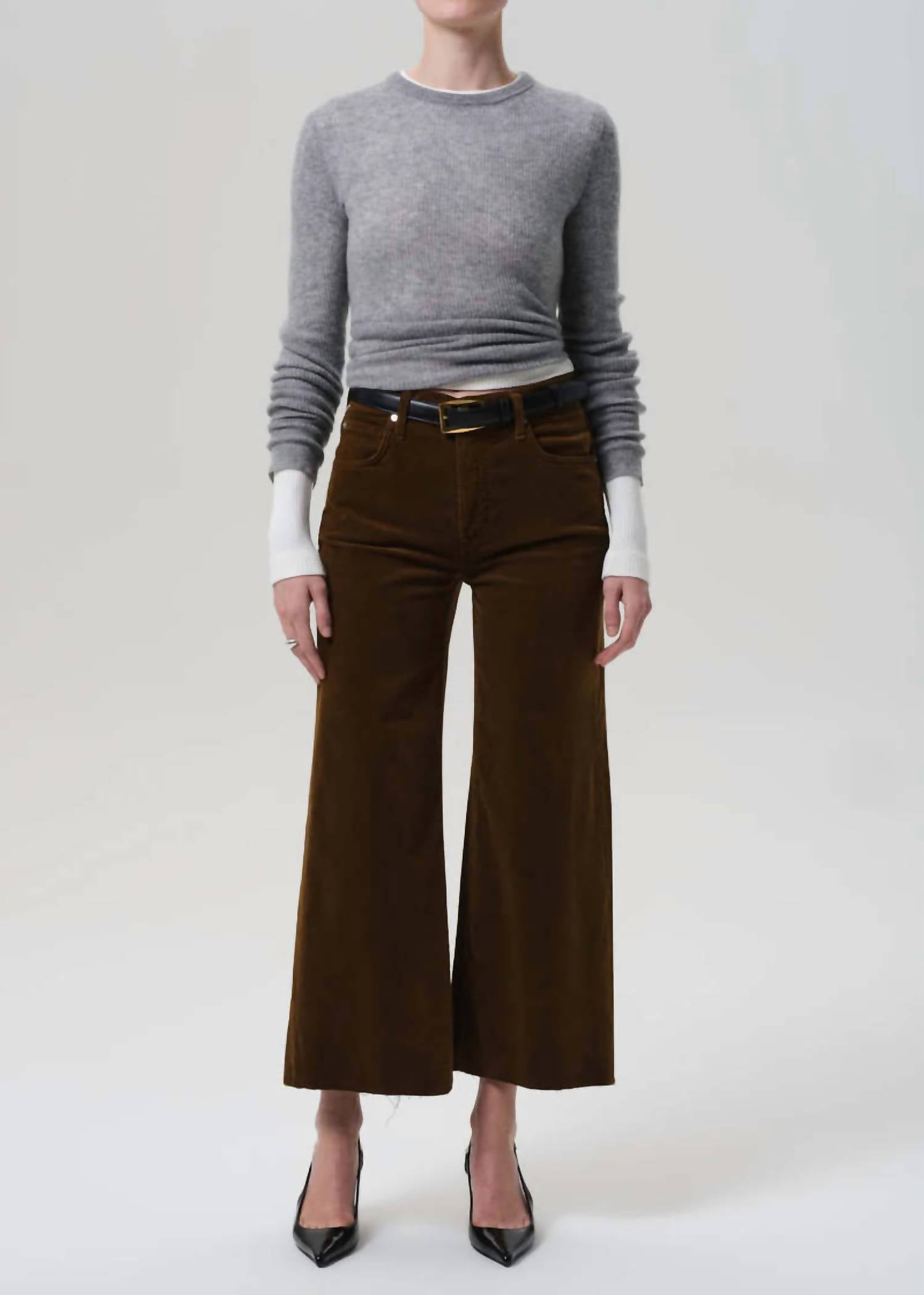 Citizens of Humanity Women's Lyra Wide Leg Crop Pant in manuka - women's pants