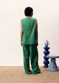 FRNCH Atins Sleeveless Blazer Vest in vert - women's jacket - view 4