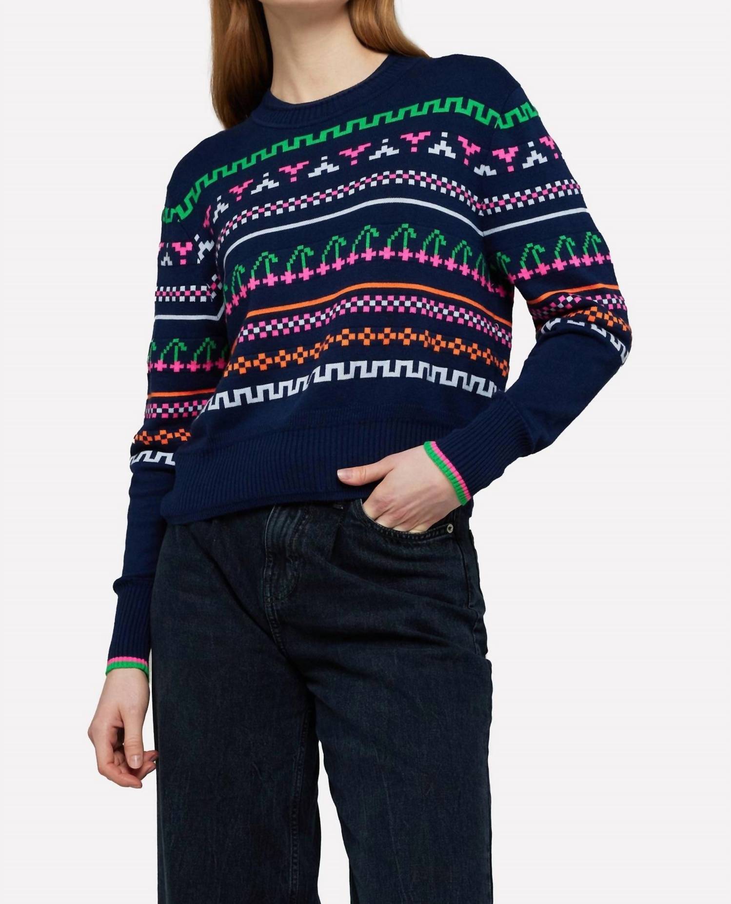 Brodie Cashmere - Elsie Pop Cherries Crewneck Sweater