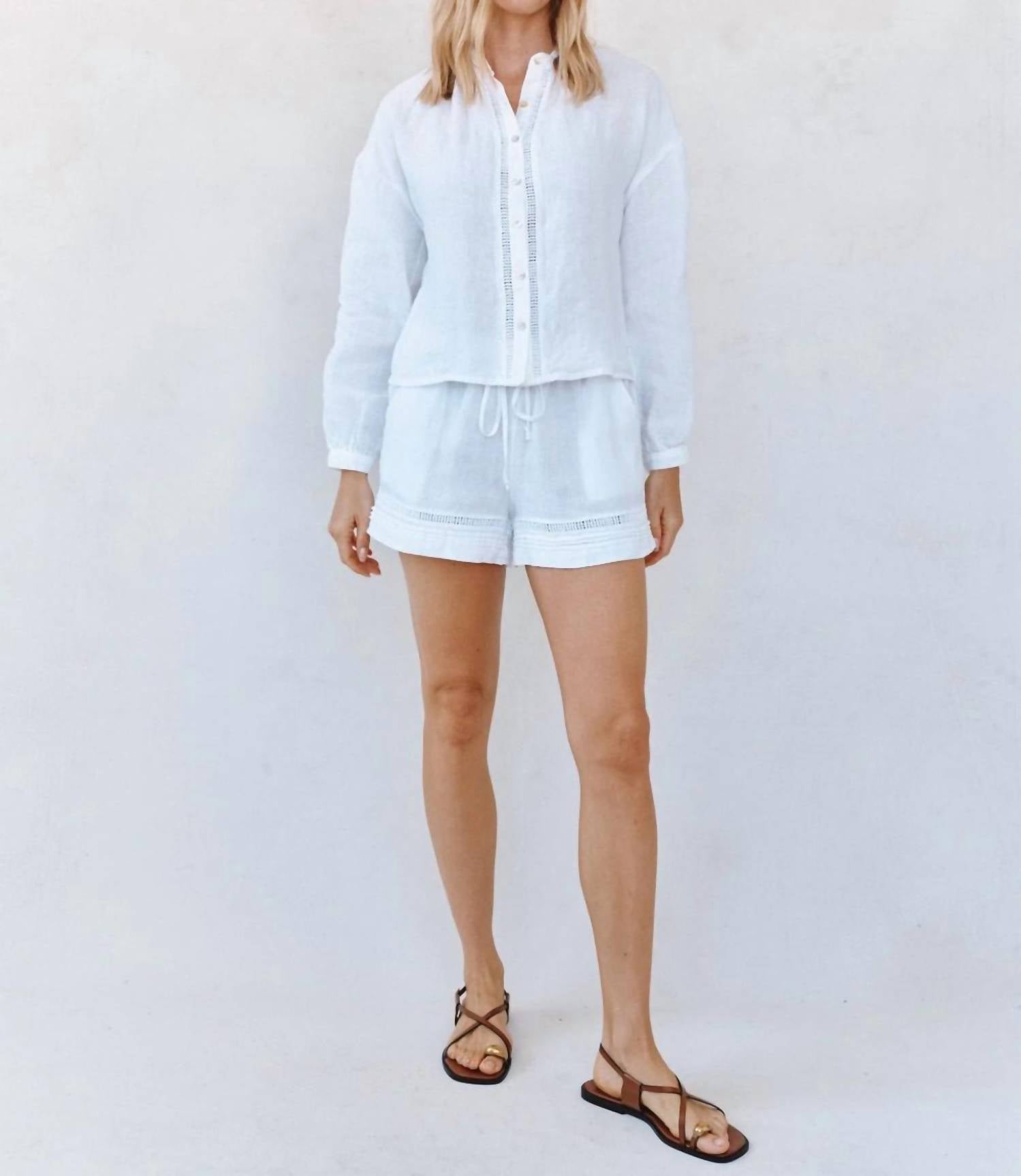 Bella Dahl - Mandarin Collar Trimmed Button Down