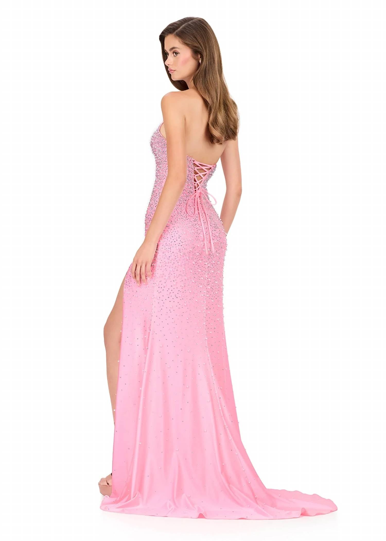 Ashleylauren - Stapless Fitted Embellished Gown