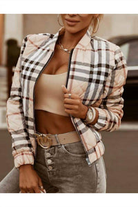 Retro Fashion - Long Sleeve Zipper Up Puffer Jacket