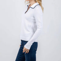 Kinross - Tipped Rib Polo Top