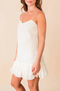 LUCY PARIS Sariah Lace Mini Dress in ivory - women's dress - alternate view