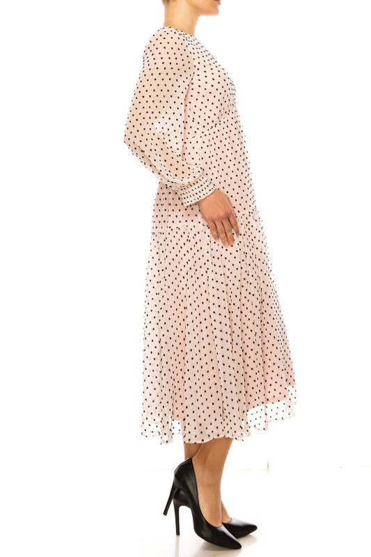 Maison Tara - Long Sleeve Empire Waist Maxi Dress