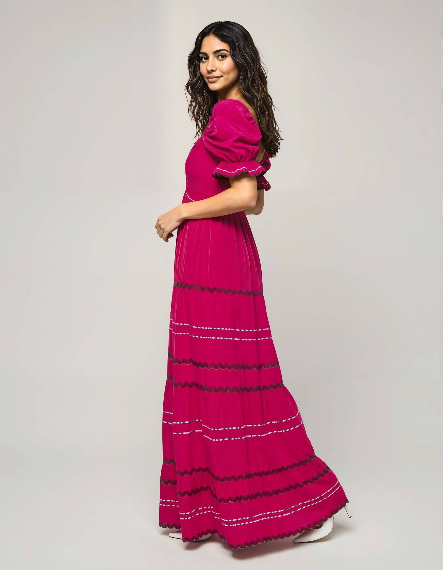 Celina Moon Ebony Maxi Dress in pink - women's dress - alternate view