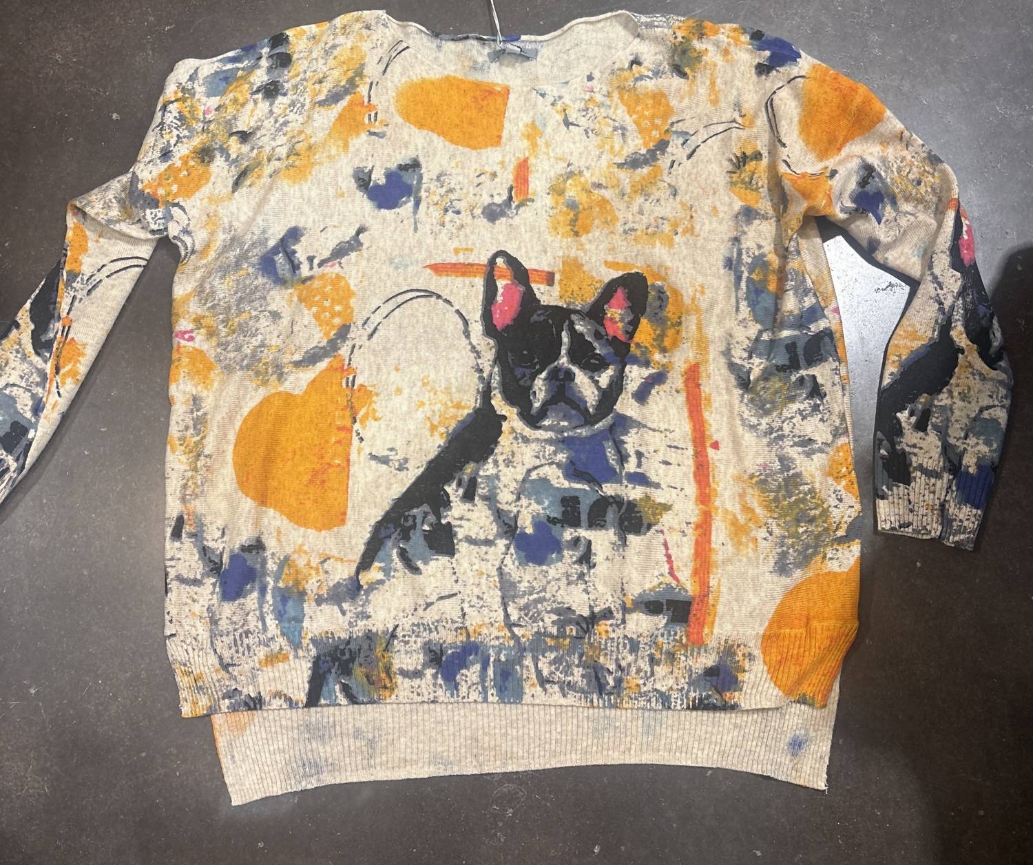 Shana Apparel French Bulldog Sweater - women's sweater - detail view