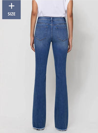 Vervet By Flying Monkey - Mid Rise Raw Hem Flare Jeans - Plus