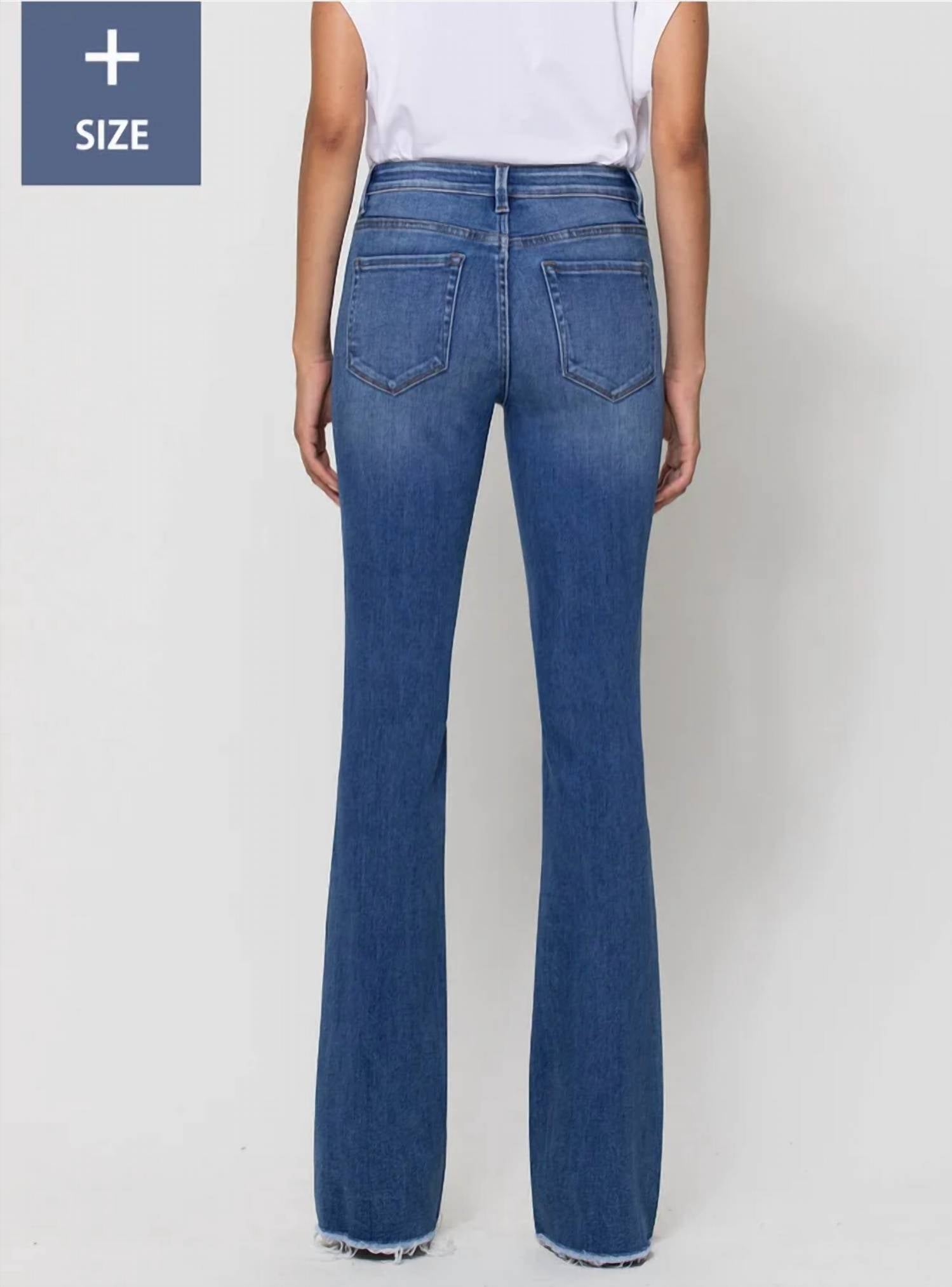 Vervet By Flying Monkey - Mid Rise Raw Hem Flare Jeans - Plus