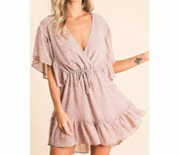 Macaron - Go with the Flow V Neck Dress