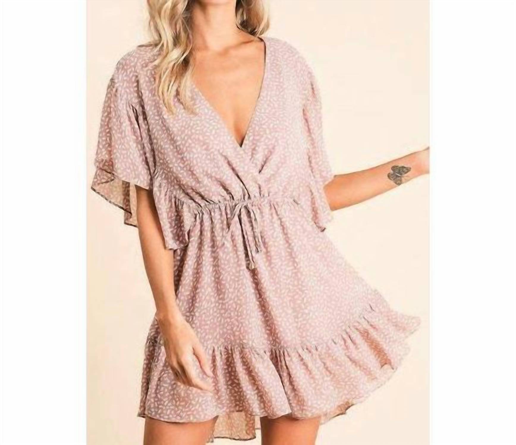 Macaron - Go with the Flow V Neck Dress