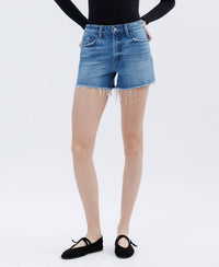 Vervet By Flying Monkey - Rebecca Raw Hem Denim Shorts