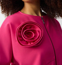 Joseph Ribkoff - Rosette Detail Zip Front Jacket