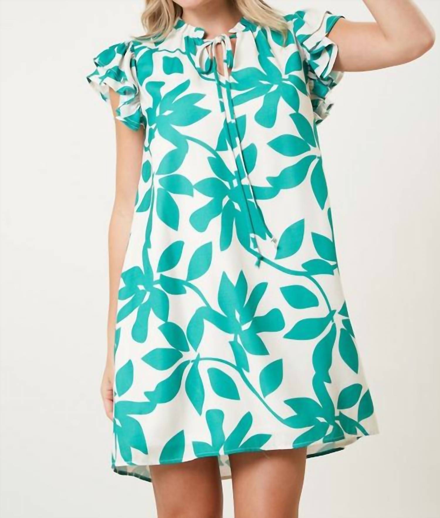 Peach Love - Floral Ruffle Dress