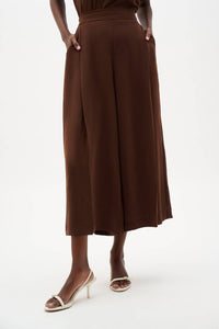 Joseph Ribkoff Pull-on Wide Leg Pants in mahogany - women's pants - detail view