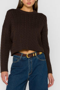 Velvet Heart - Kalliope Cable Knit Cropped Sweater