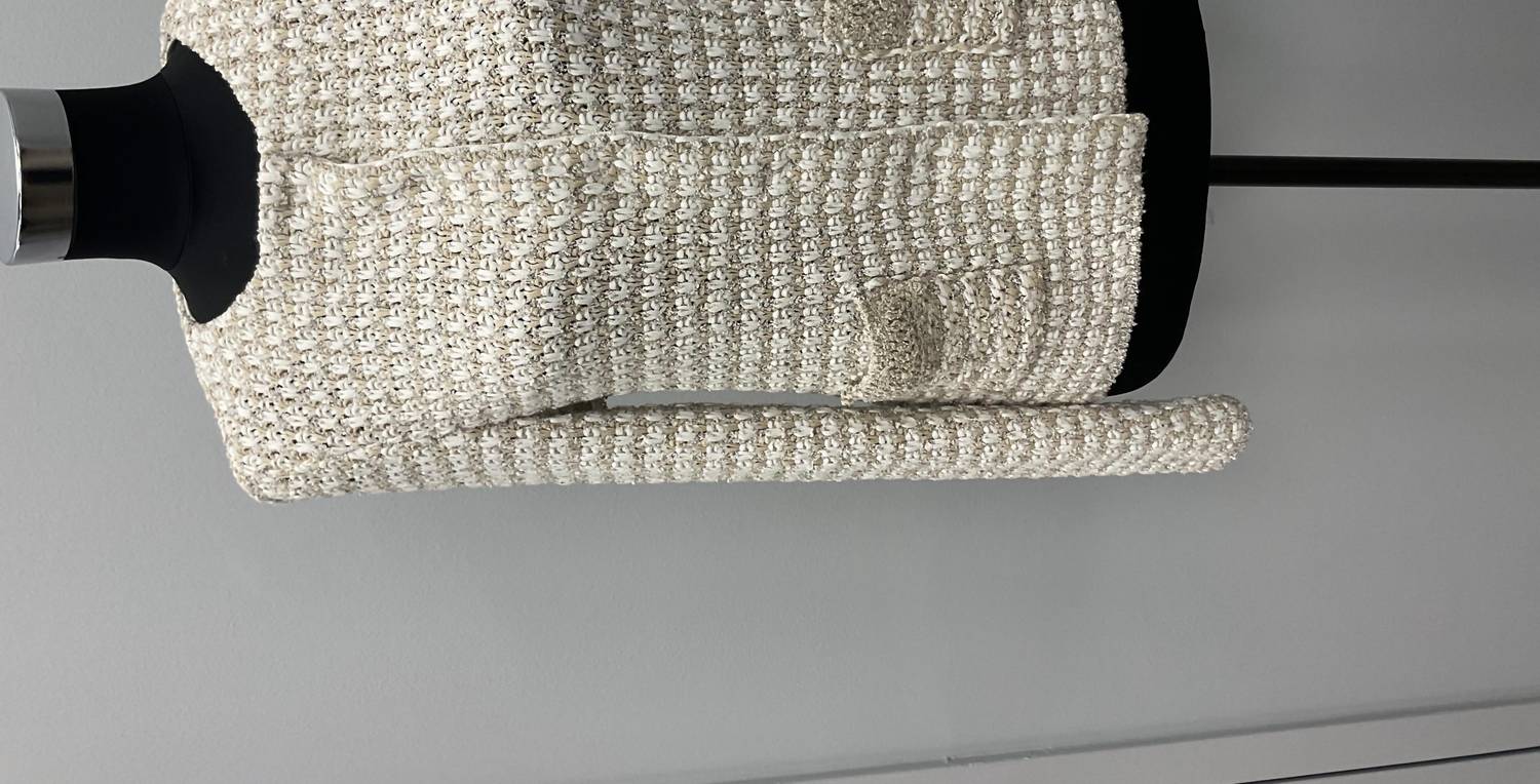 Anneclaire - TAN/WHITE TWEED COTTON CARDIGAN