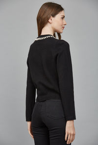 Fate By Lfd - Pearl & Rhinestone Embellished Knit Cardigan