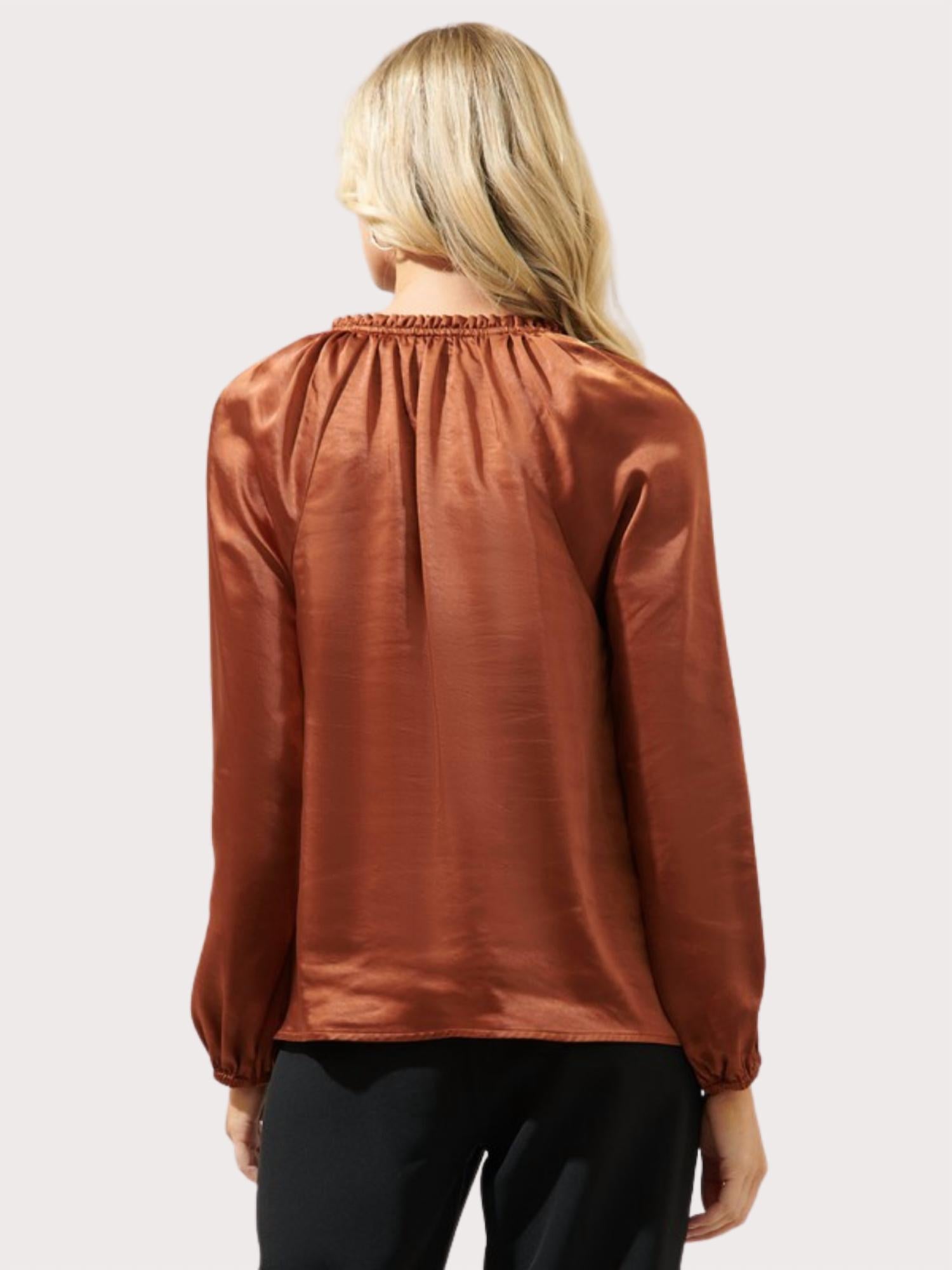 Sugarlips - Satin Long Sleeve Sleeve Blouse