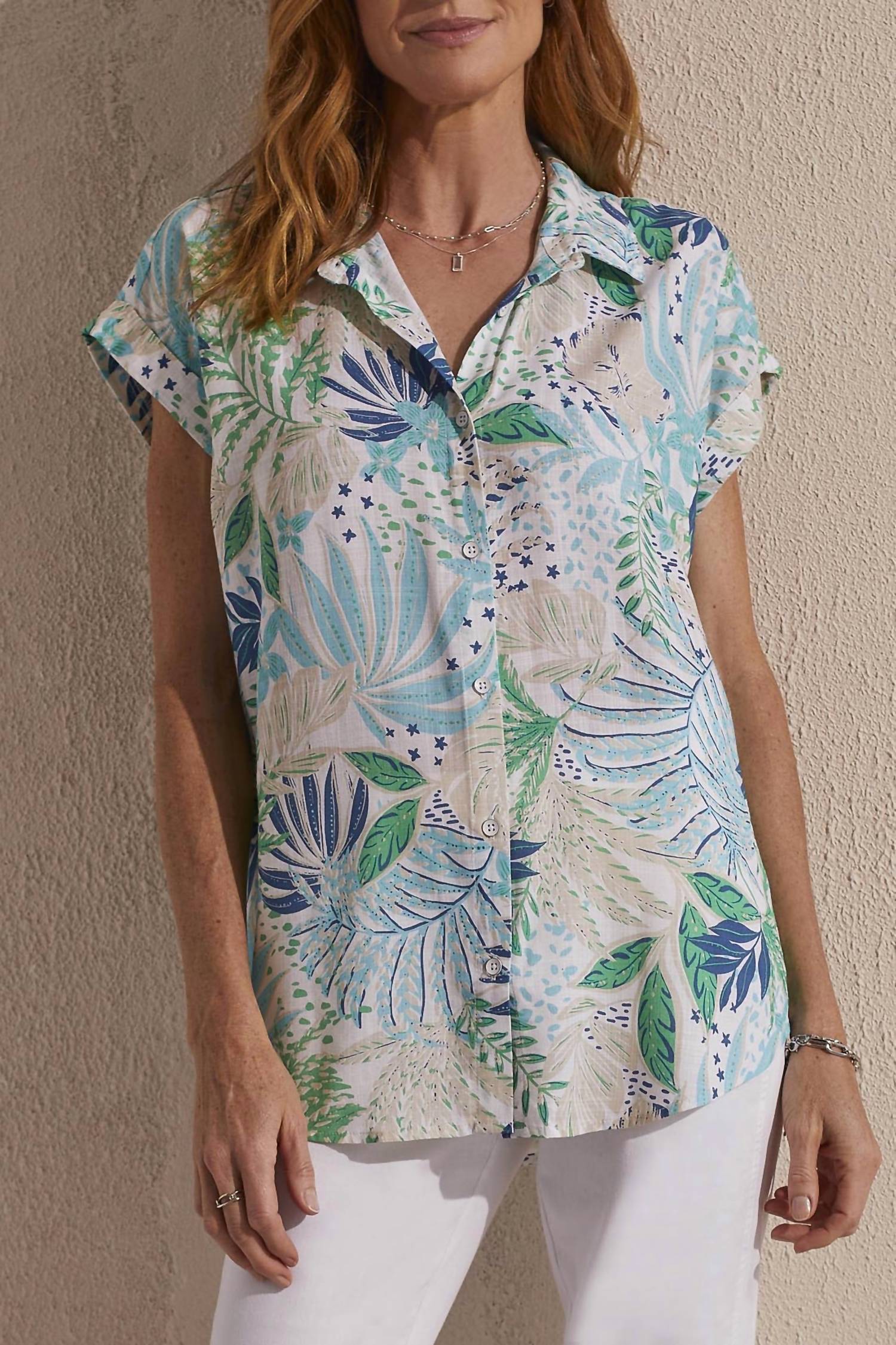 Tribal - Capri Button-up Campshirt Blouse